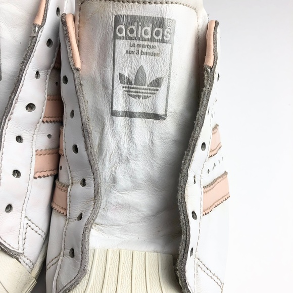 ADIDAS Superstar Leather Snakeskin Print Shell Toe Sneakers White Pink Size 7.5 - Picture 8 of 8